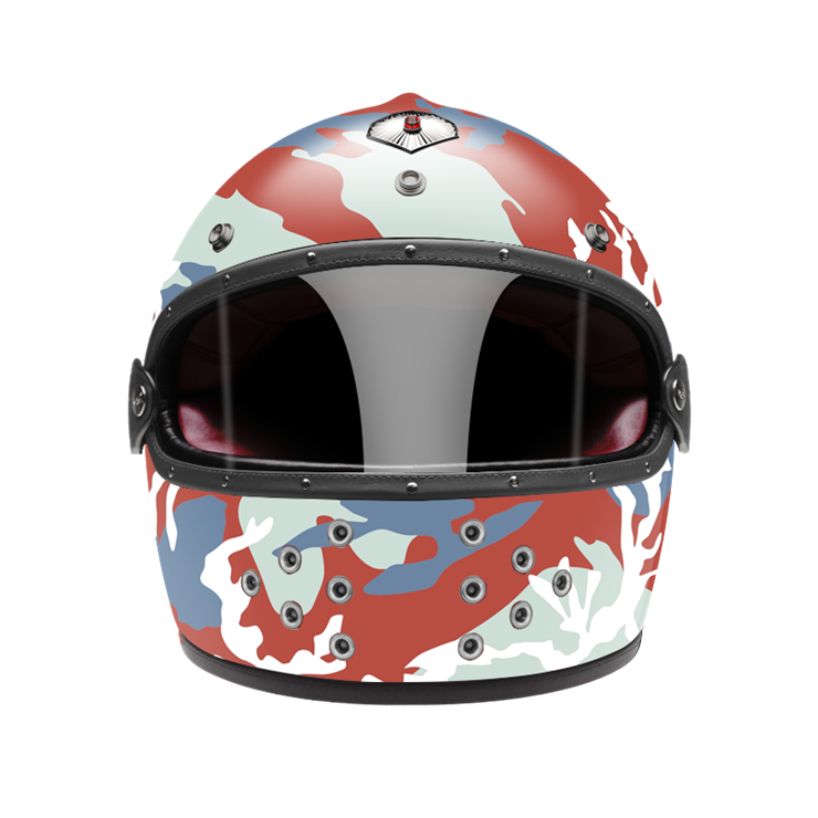 Full Face Camouflage Red-helmet-front-dark smoke