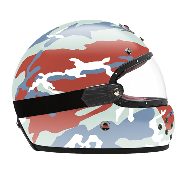 Full Face Camouflage Red-helmet-side-clear smoke