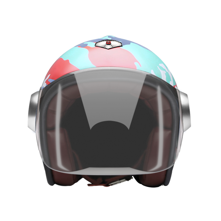 Jet Camouflage Orange-helmet-front-Light smoke