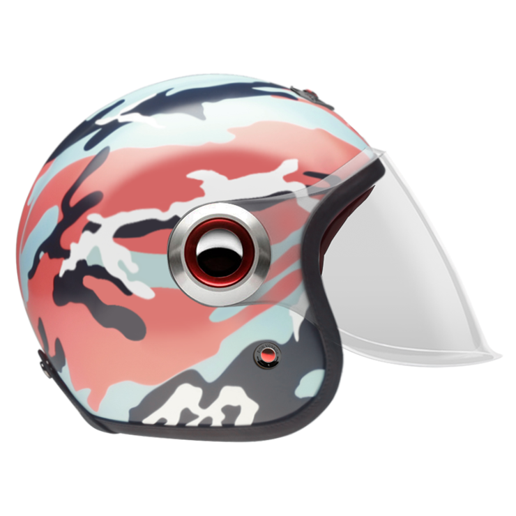 Jet Camouflage Orange-helmet-side-clear smoke