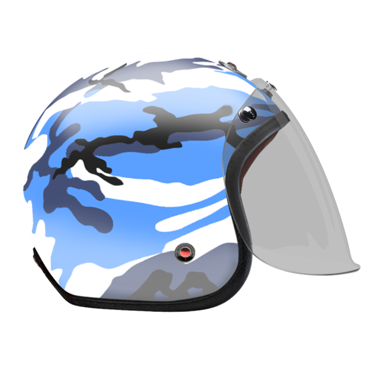 Open Face Camouflage Blue-helmet-side-Light smoke