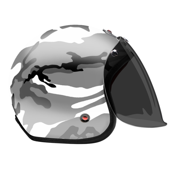 Open Face Camouflage Gray-helmet-side-dark smoke