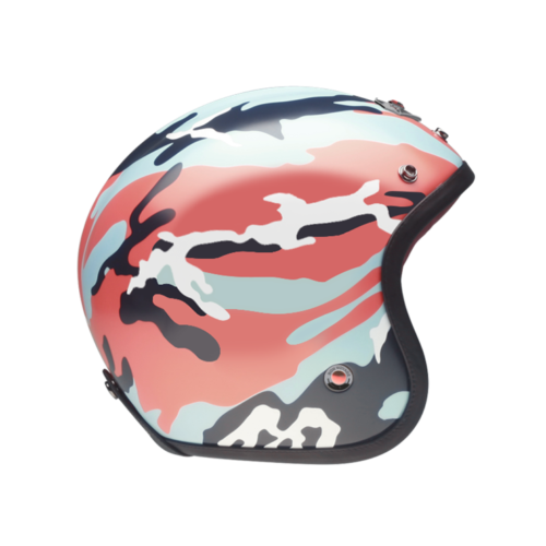 Open Face Camouflage Orange-helmet-side