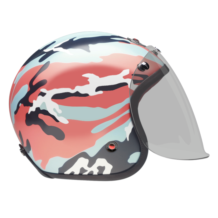 Open Face Camouflage Orange-helmet-side-Light smoke