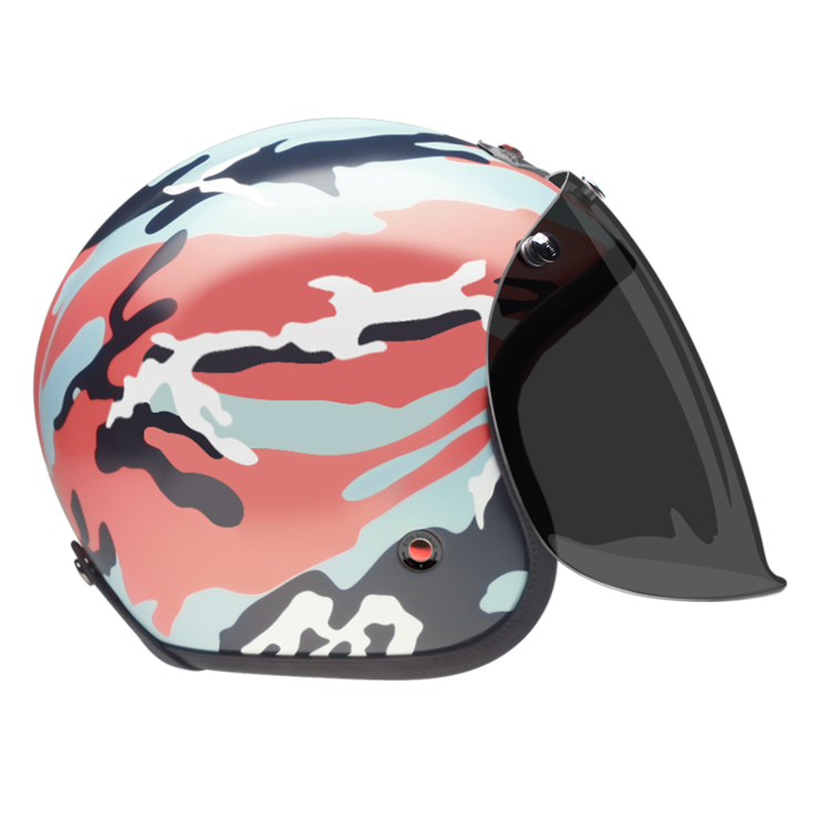 Open Face Camouflage Orange-helmet-side-dark smoke