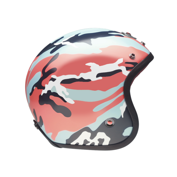 Open Face Camouflage Orange-helmet-side