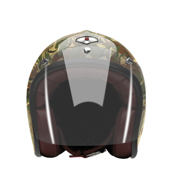 Open Face Camouflage Thai-helmet-front-Light smoke